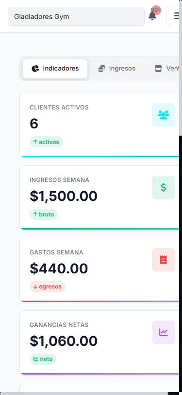 SistemaGym m&oacute;vil